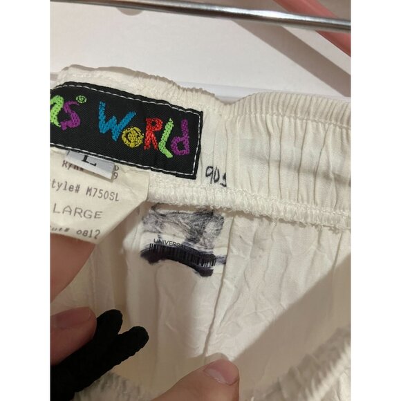 Jams World Women's Vintage Beach Pants, White, Size Large - Picture 4 of 5